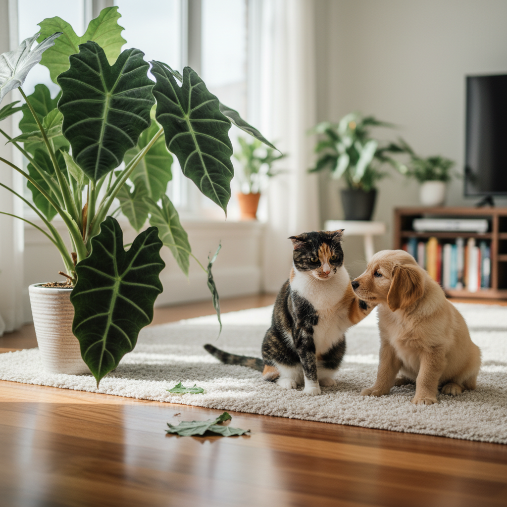 Czy alokazja jest trująca? Rośliny, kot i pupil a alokazja frydek