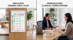 A professional, split-screen composition comparing a generic, generic digital tablet displaying a pr
